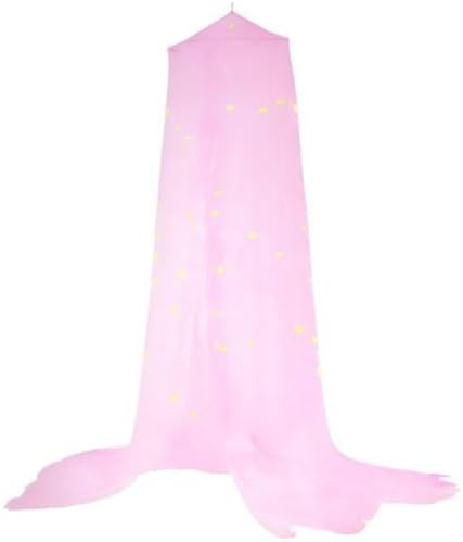 BCBYou Baby, Kids & Adult Mosquito Net Canopy with Glow in Dark Stars, for Crib, Kids, Girls or Full Size Bed (Pink)