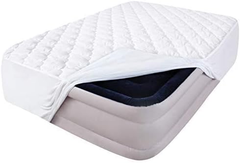 California King Air Mattress Cover, Thick Quilted Mattress Topper, Soft Breathable and Noiseless Down Alternative Fiber Pillow Top Mattress Pad with Deep Pocket Fits Up to 23 Inch Mattress(72"X82")