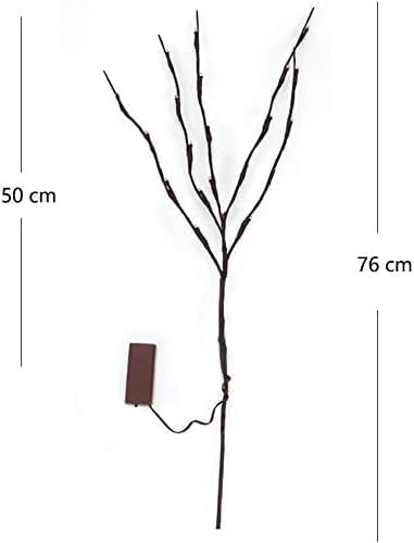 DK177 2 Pack Led Branch Light Battery Operated Lighted Branch Vase Filler Willow Tree Artificial Little Twig Power Brown 30 Inch 20 LED for Indoor Romantic, Multicolor Light