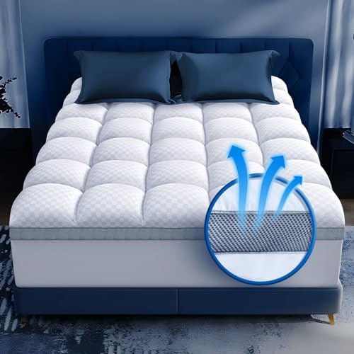 Premium Memory Foam Mattress Topper Twin for Ultra Comfort, 2" Plush Pillow Top Twin Mattress Topper with Breathable Air Mesh Sides, Soft Mattress Pad Cover with Deep Pocket Fits 6-21" Mattress