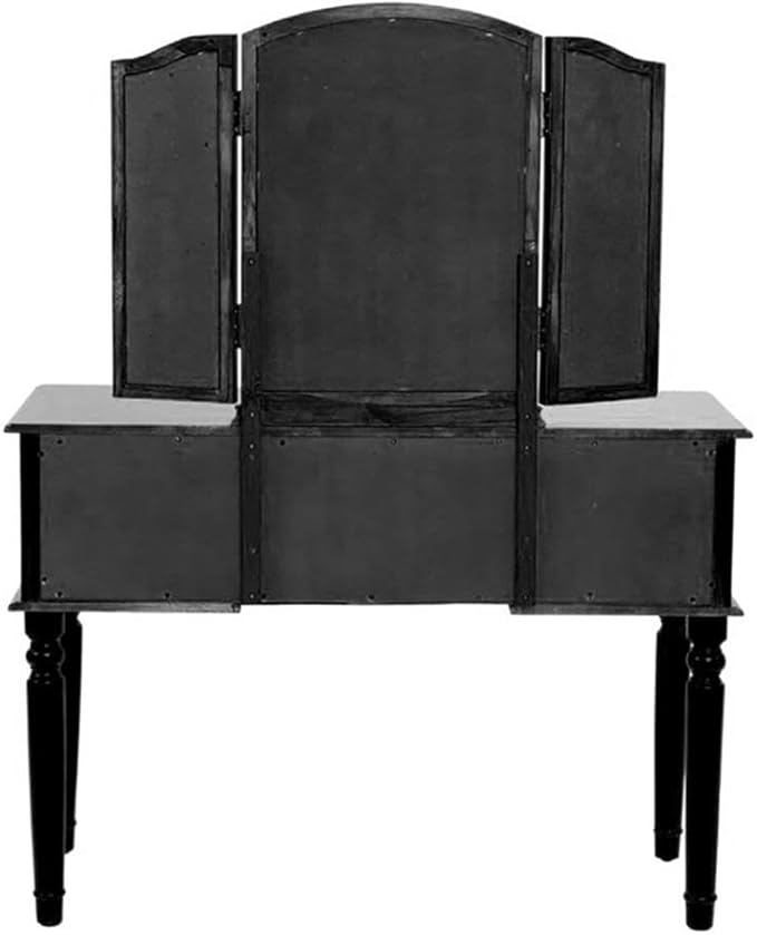 BOBKONA F4072 St. Croix Collection Vanity Set with Stool, Black