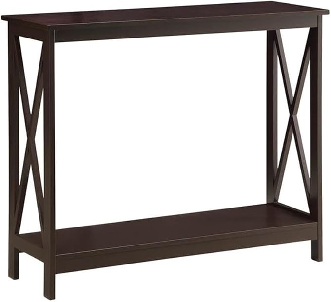 Convenience Concepts Oxford Console Table 39.5" - Sofa Table with Storage Shelf, Transitional Entryway Hall Table for Living Room and Bedroom, Display Foyer Table, Espresso