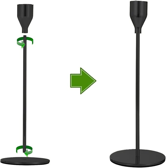 Matte Black Candlestick Holders, Set of 6 Candle Holders for 3/4" Taper Candles&Led Modern Metal Candle Stands Decorative Table Centerpieces for Wedding Party Church,Decorative Fitting