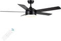 YUHAO 52 Inch Black Ceiling Fan with Light and Remote Control.Noiseless,Dimmable,3CCT,6 Speeds Reversible, DC Ceiling Fans for Indoor or Covered Outdoor