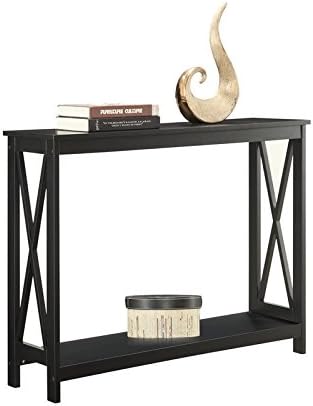 Convenience Concepts Oxford Console Table 39.5" - Sofa Table with Storage Shelf, Transitional Entryway Hall Table for Living Room and Bedroom, Display Foyer Table, Black