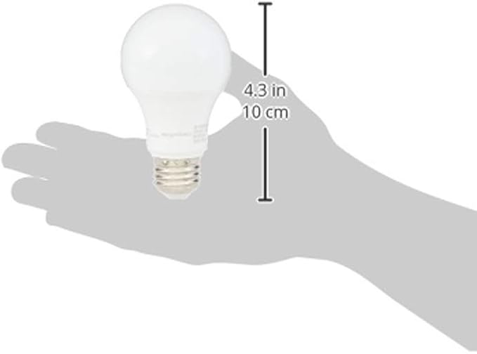 Amazon Basics LED Light Bulbs, Energy Efficient 6W, 40 Watt Equivalent, E26 Standard Base, 2700, Dimmable, 10,000 Hour, Soft White, 6 Count