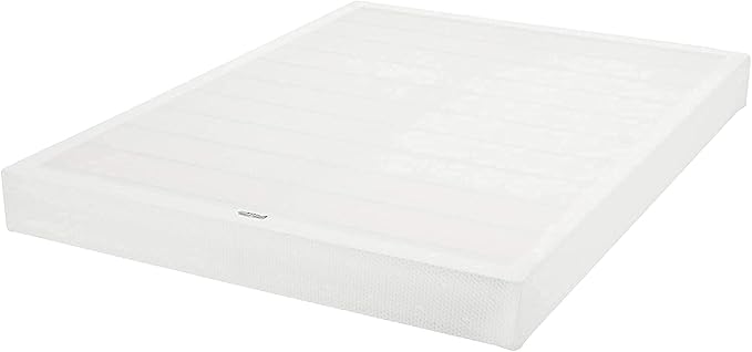 Amazon Basics Smart Box Spring Bed Base, 7-Inch Height Mattress Foundation, Tool-Free Easy Assembly, Full, 74"L x 53"W x 7"H, White