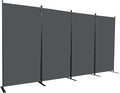 Room Divider, 4 Panel Folding Privacy Screens with Wider Support Feet, 6 Ft Portable Room Partition for Room Separator, 136" W X 71" H,Grey