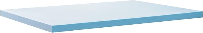 ZINUS 2 Inch Green Tea Cooling Gel Memory Foam Mattress Topper, Cooling Gel Foam, CertiPUR-US Certified, King, Blue