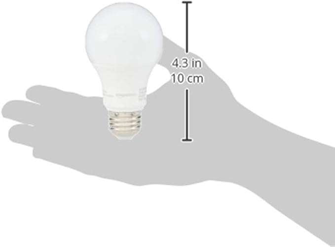 Amazon Basics A19 LED Light Bulbs, 60 Watt Equivalent, Energy Efficient 9W, E26 Standard Base, Soft White 2700K, Dimmable, 10,000 Hour Lifetime , 6-Pack