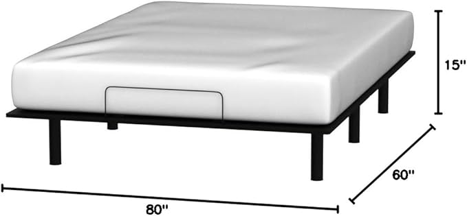 Sven and Son Essential Adjustable Bed Base (Frame Only), Easy Assembly, Head and Foot Lift, Memory Positions, Zero Gravity, Wireless Remote - Queen