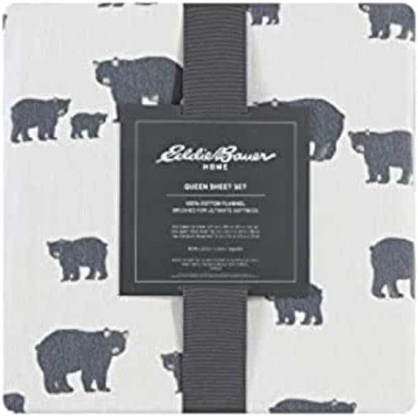 Eddie Bauer - King Sheets, Cotton Flannel Bedding Set, Brushed For Extra Softness, Cozy Home Decor (Bear Family, King)