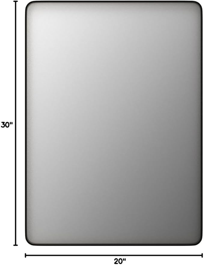 LOAAO 20”X30” Bronze Bathroom Mirrors for Vanity, Rounded Rectangle Brushed Bronze Metal Frame Mirror, Anti-Rust, Hangs Horizontally or Vertically