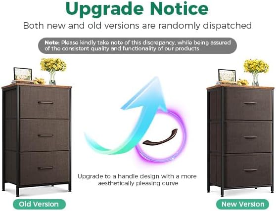 AODK Dresser for Bedroom Nightstand Small Dressers Chest of Drawers End Table for Living Room, Closet Dresser with 3 Storage Drawers Organizer Clothes, Brown