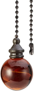 Amber Ball Pull Chain Extender - 12 inch Ceiling Fan Chain Connector