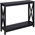 Convenience Concepts Oxford Console Table 39.5" - Sofa Table with Storage Shelf, Transitional Entryway Hall Table for Living Room and Bedroom, Display Foyer Table, Black