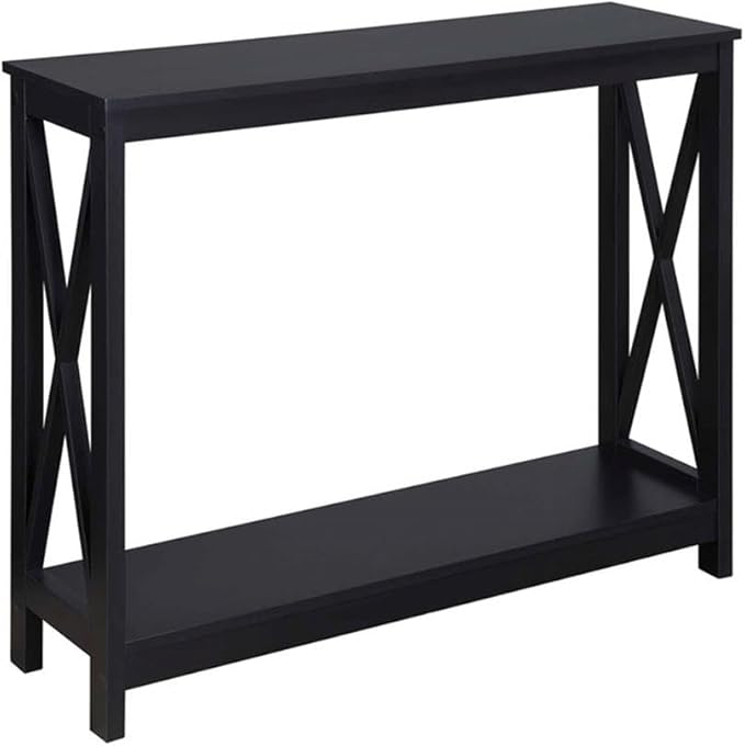 Convenience Concepts Oxford Console Table 39.5" - Sofa Table with Storage Shelf, Transitional Entryway Hall Table for Living Room and Bedroom, Display Foyer Table, Black