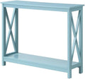 Convenience Concepts Oxford Console Table 39.5" - Sofa Table with Storage Shelf, Transitional Entryway Hall Table for Living Room and Bedroom, Display Foyer Table, Sea Foam Blue