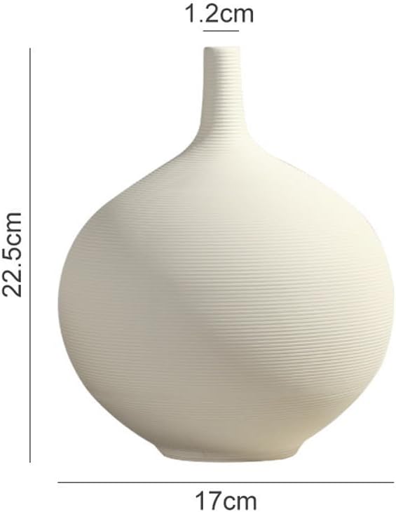 Scandinavian Style Ceramic Vase Frosted Simple Home TV Cabinet Creative Decoration Modern White Ceramic Vase, Small Narrow Neck Vases, Ceramic Flower Vases Decorative, Fireplace, Table Decor Va