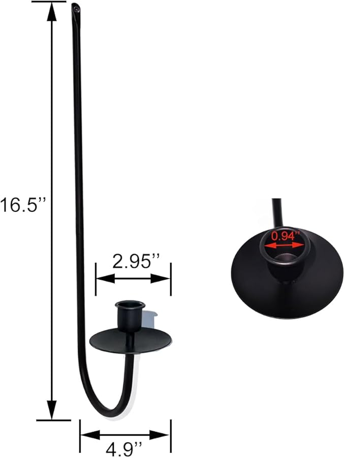 Wall Candle Holder Set of 4, Modern Candle Sconces Wall Mount Metal Holders Hanging Candle Pillar Holder for Living Room, Wedding, Farmhouse, Fireplace, Matte Black