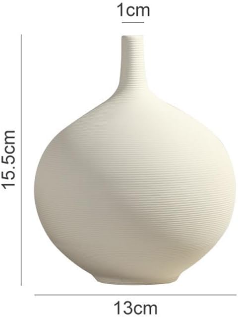 Scandinavian Style Ceramic Vase Frosted Simple Home TV Cabinet Creative Decoration Modern White Ceramic Vase, Small Narrow Neck Vases, Ceramic Flower Vases Decorative, Fireplace, Table Decor Va