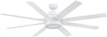 Honeywell Ceiling Fans Xerxes Modern 62 Inch Ceiling Fan with Light, Remote Control Fan, LED Indoor Fan with 8 Blades, White and Gray Wash Blade Finish Options, White (51628-01)