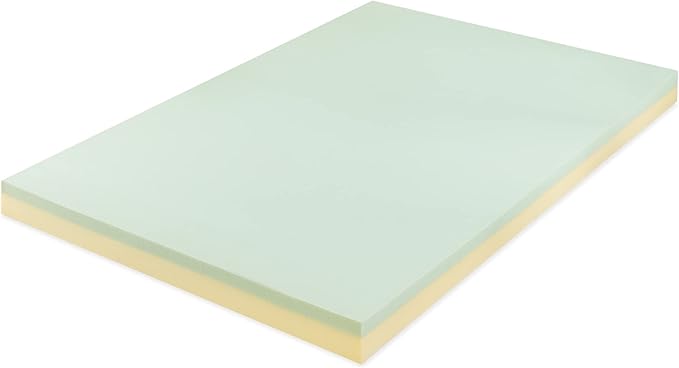 ZINUS 4 Inch Green Tea Memory Foam Mattress Topper, Pressure-Relieving Layers, CertiPUR-US Certified, Twin