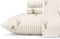 Eddie Bauer - Queen Sheets, Cotton Flannel Bedding Set, Brushed For Extra Softness, Cozy Home Decor (Deer Lodge, Queen)