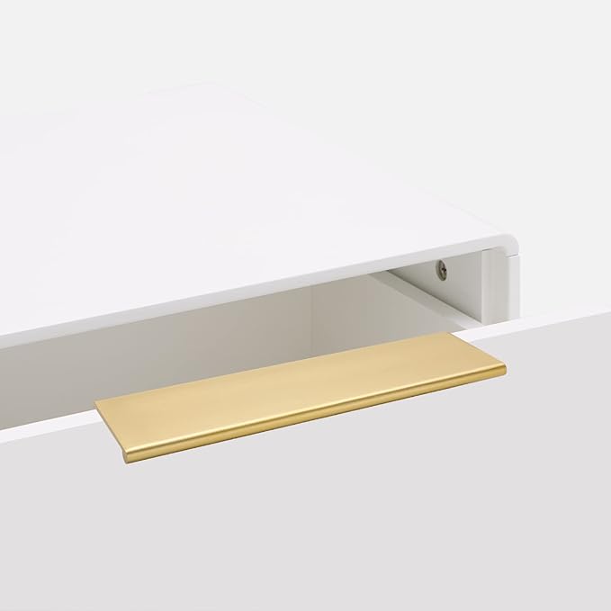 goldenwarm 50 Pack Gold Finger Edge Pulls Drawer Finger Pulls Champagne Gold Kitchen Hardware Handles Bedroom Dresser Drawers,5in Hole Center