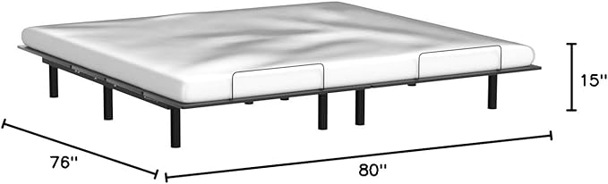 Sven and Son Essential Adjustable Bed Base (Frame Only), Easy Assembly, Head and Foot Lift, Memory Positions, Zero Gravity, Wireless Remote - Split King