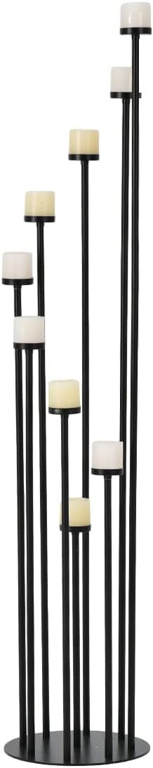 Black 9 Arm Floor Candle Holder Candelabra for Home Decor, Weddings, Dinner Parties Formal Events(Candle Excluded)