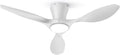 TALOYA Ceiling Fans with Lights,42 inch Modern Low Profile Ceiling Fan with Light and Remote Control, Flush Mount, 3CCT, White Ceiling Fan for Bedroom Living Room and Patio