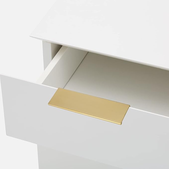 goldenwarm 5 Pack Gold Finger Edge Pulls Drawer Finger Pulls Champagne Gold Kitchen Hardware Handles Bedroom Dresser Drawers,3in Hole Center