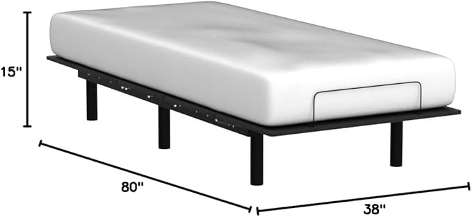 Sven and Son Essential Adjustable Bed Base (Frame Only), Easy Assembly, Head and Foot Lift, Memory Positions, Zero Gravity, Wireless Remote - Twin XL