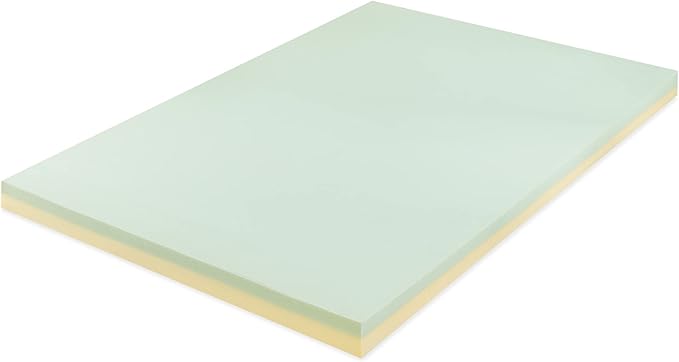ZINUS 3 Inch Green Tea Memory Foam Mattress Topper, Pressure-Relieving Layers, CertiPUR-US Certified, Twin