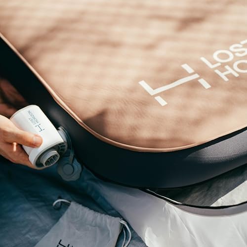 LOSTHORIZON Air & Foam Camping Mattress, Self-Inflating Sleeping Pad, 4.5" Thick, with Air Pump, Queen