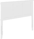 AFI, Madison Full Solid Wood Panel Headboard with Attachable Charger, White