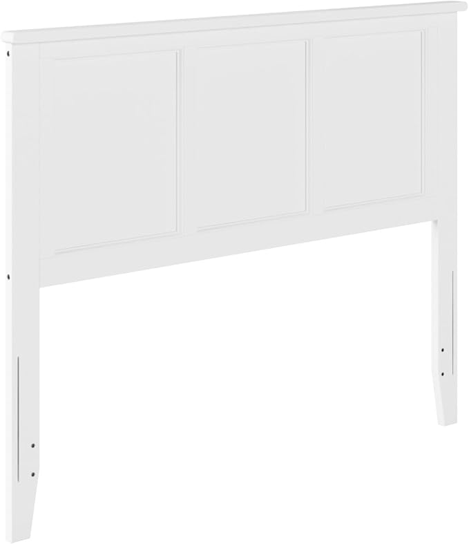 AFI, Madison Full Solid Wood Panel Headboard with Attachable Charger, White