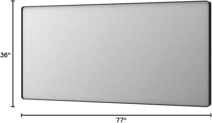 LOAAO 77X36 Inch Black Metal Framed Bathroom Mirror for Wall, Matte Black Bathroom Vanity Mirror Farmhouse, Large Rounded Rectangle Mirror, Anti-Rust, Tempered Glass, Hangs Horizontally or Vertically