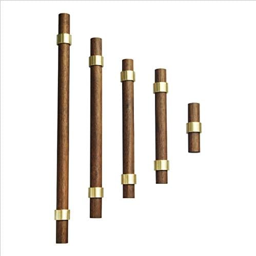 Drawer 5.51"/140mm Pulls Brass Walnut Kitchen Wardrobe Cabinet Hardware Pull Handle with Screw,30Pcs