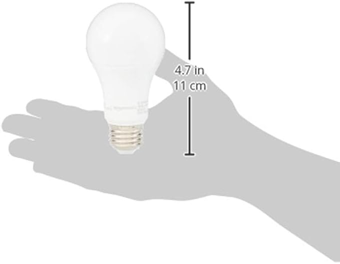 Amazon Basics A19 LED Light Bulbs, 100 Watt Equivalent, Energy Efficient 15W, E26 Standard Base, Soft White 2700K, Dimmable, 10,000 Hour Lifetime , 6-Pack
