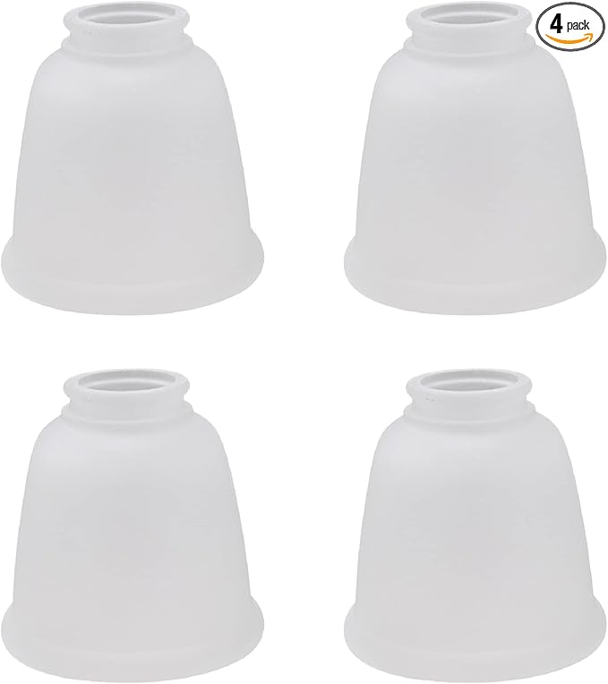 Aspen Creative 23045-4 Transitional Style Bell Shaped Frosted Replacement Glass Shade, 2-1/8" Fitter Size, 4-5/8" high x 4-5/8" diameter, 4 Pack