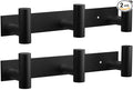 VAEHOLD Black Hat and Coat Wall Mount Rack - 3 Hooks for Robes, Bags, Keys, and Towels - Bathroom Towel Hanger Organizer (2 Pack)