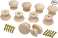 10PCS Round Wood Drawer Knob Unfinished Cabinet Furniture Drawer Knobs Mushroom Shape Pulls Handles Hardware for Drawer Wardrobe Dresser…