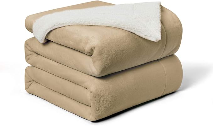 Walensee Sherpa Fleece Blanket (Twin Size 60”x80” Camel) Plush Throw Fuzzy Super Soft Reversible Microfiber Flannel Blankets for Couch, Bed, Sofa Ultra Luxurious Warm and Cozy for All Seasons