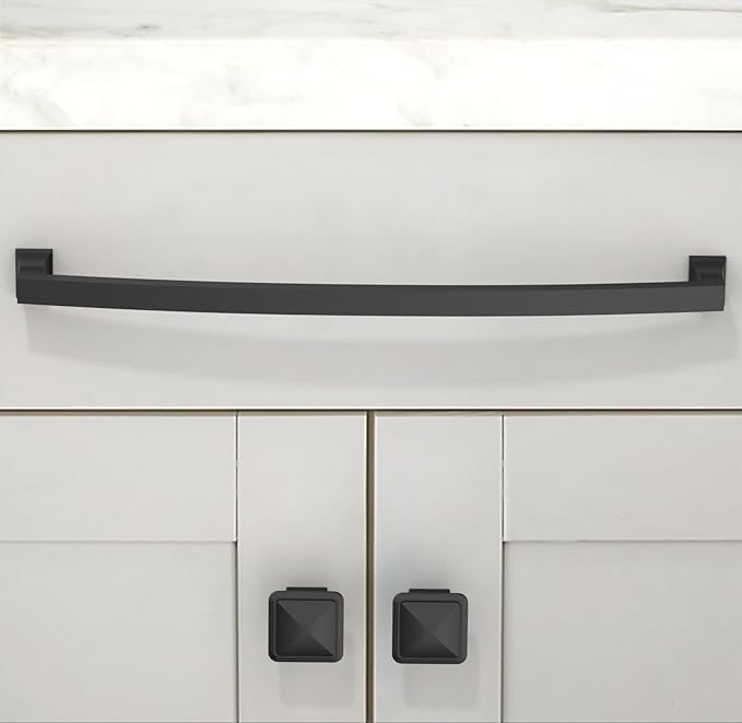 10 Pack Matte Black Cabinet Pulls 10 Inch(254mm) Kitchen Cabinet Handles Solid Zinc Alloy Cabinet Hardware Drawer Pulls
