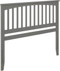 AFI, Mission Queen Solid Wood Headboard with Attachable Charger, Grey