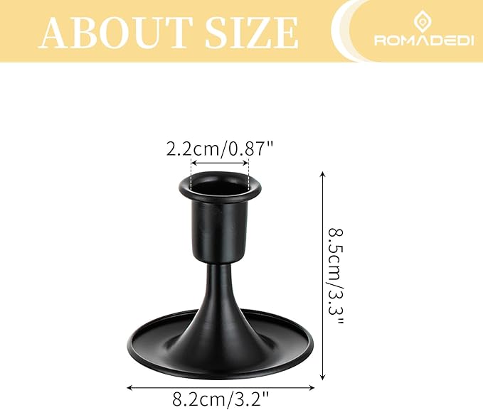 Black Candlestick Candle Holders for Taper : Romadedi Candle Stick Holder Vintage Table Centerpiece Halloween Decoration Wedding Christmas Fireplace Mantel Home Deocr Set of 2