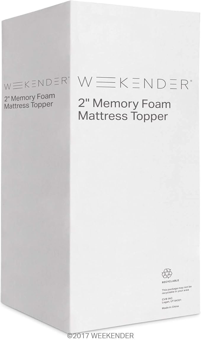 WEEKENDER Mattress Topper, Twin XL, 2 Inch, Ventilated Memory Foam - Ventilated Design - Relieves Pressure
