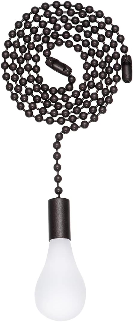 SmoTecQ Lengthened 24 Inch Ceiling Fan Pull Chain Extender with Decorative Frosted Glass Bulb and Fan Cord (ORB)
